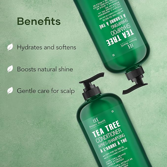 Botanic Hearth Tea Tree Shampoo And Conditioner Set | With 100% Pure Tea Tree Oil, For Itchy And Dry Scalp, Sulfate/Paraben Free | For Men And Women | 16 Fl Oz Each-VivaGrace Women