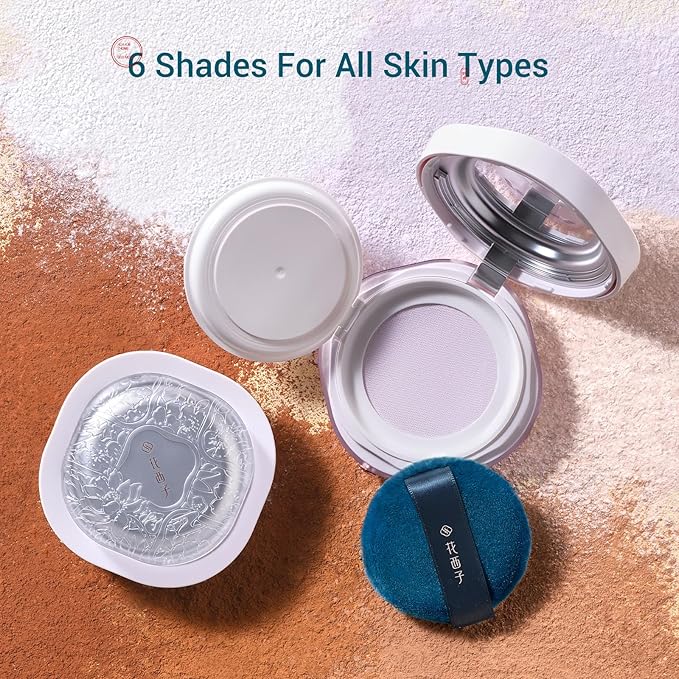 FLORASIS Breathable Loose Setting Powder, Flawless Jade Lightweight Long-Lasting Makeup Powder for Face (08 Amber)-VivaGrace Women