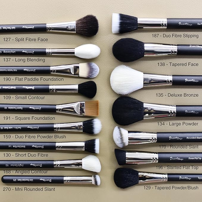 Makeup Artist MUST HAVES 42Pcs Makeup Brushes Set with Real Natural Goat Hair By BUEART DESIGN (42Pcs Matte Pearl Black)-VivaGrace Women