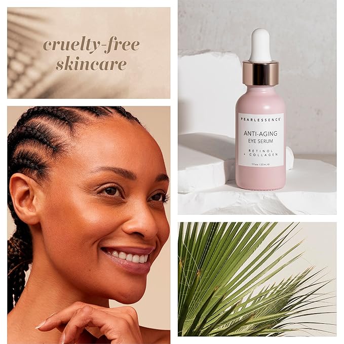 Pearlesssence Anti-Aging Eye Serum (Retinol + Collagen) - Helps Reduce Fine Lines & Wrinkles | Gentle & Lightweight Formula | Plumps & Tightens | Made in USA & Free (1oz)-VivaGrace Women
