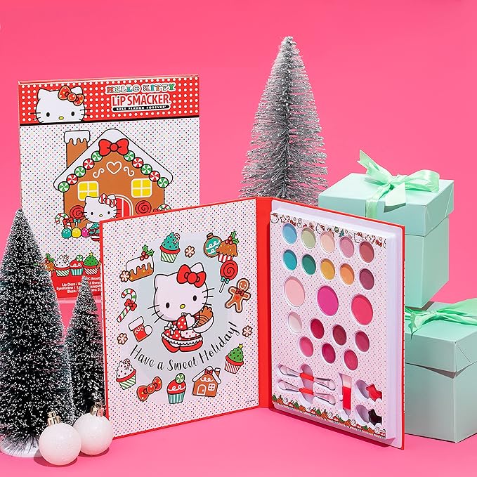 Lip Smacker Hello Kitty Holiday Beauty Book Makeup Set For Girls-VivaGrace Women