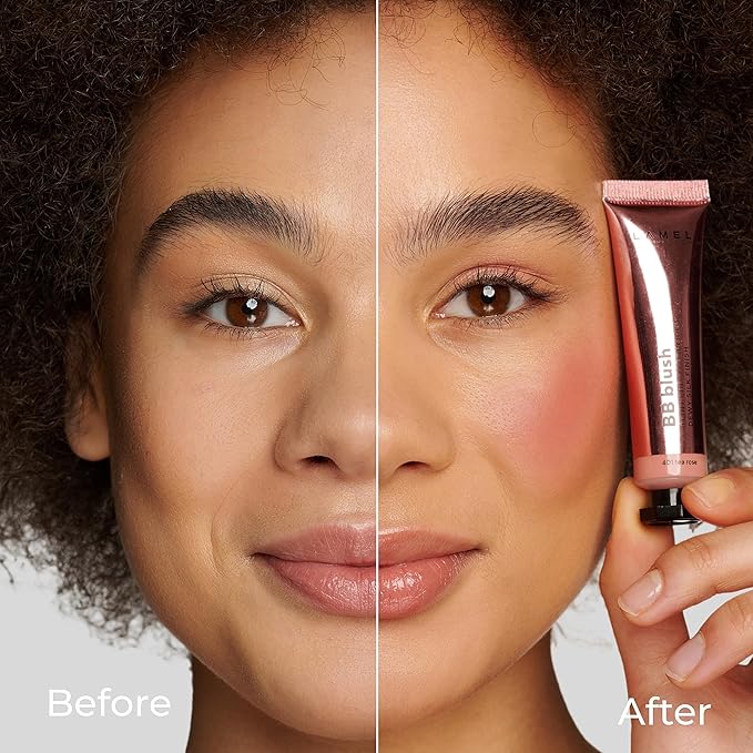 Lamel BB Blush Cheek Makeup - Lightweight and Long Lasting Liquid Blush - Blendable Cream Blush for Cheeks, Natural Finish Cream Contour - Nude Liquid Blush, 401 (Tea Rose) -10ml/0,33fl.oz-VivaGrace Women