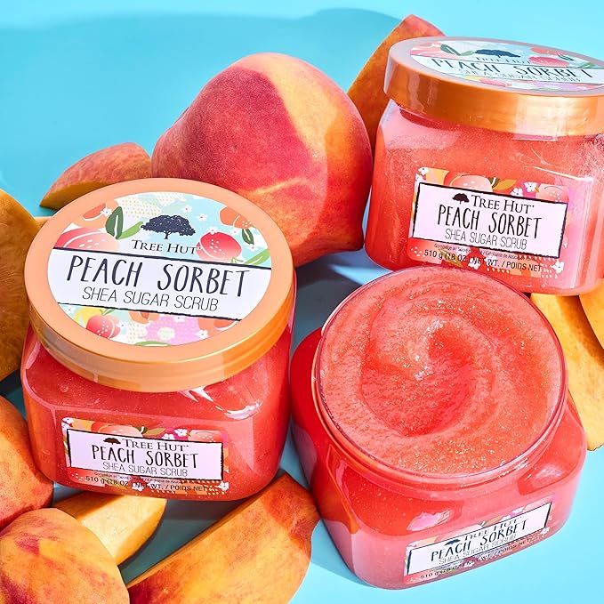 Tree Hut Peach Sorbet Shea Sugar Scrub | Exfoliating Body Scrub Removes Dead, Dry Skin for a Soft & Hydrated Feel | Nourishing Essential Body Care | 18 fl oz.-VivaGrace Women