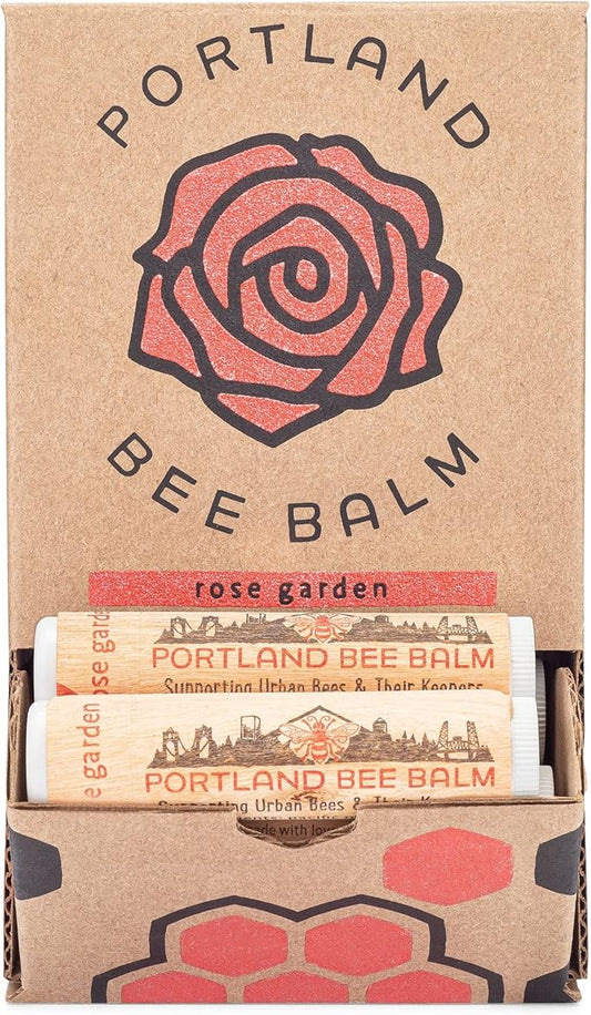 Portland Bee Balm All Natural Handmade Beeswax Based Lip Balm, Rose Garden 24 Count-VivaGrace Women