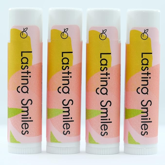 Organic Lip Balm - Peach Blossom 4 Pack - Same Day Therapy for Chapped Lips - Best Lip Balm for Soft Lips-VivaGrace Women