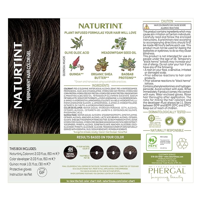Naturtint 4N Natural Chestnut Permanent Hair Color (Pack of 6), Ammonia Free, Vegan, Cruelty Free, up to 100% Gray Coverage, Long Lasting Results (Packaging may vary)-VivaGrace Women