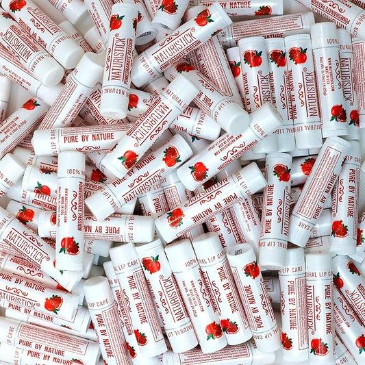 150-Pack Lip Balm in Bulk by Naturistick. Pomegranate Scent. 100% Natural Ingredients. Best Beeswax Chapstick for Dry, Chapped Lips. Made in USA-VivaGrace Women