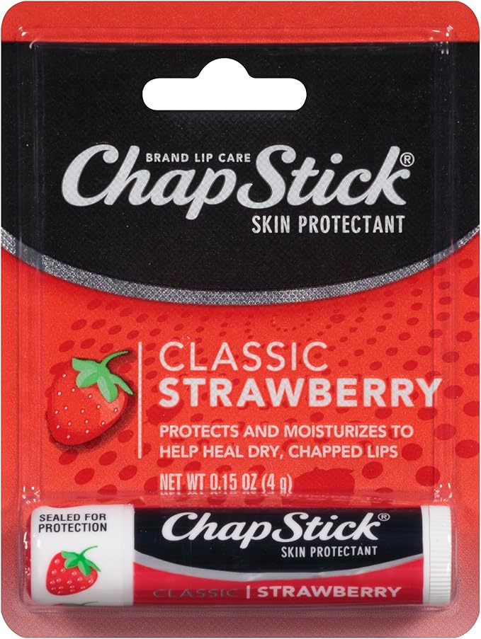 ChapStick Classic Skin Protectant (Strawberry, 0.15 Ounce Stick ,24 Count (Pack of 1)-VivaGrace Women