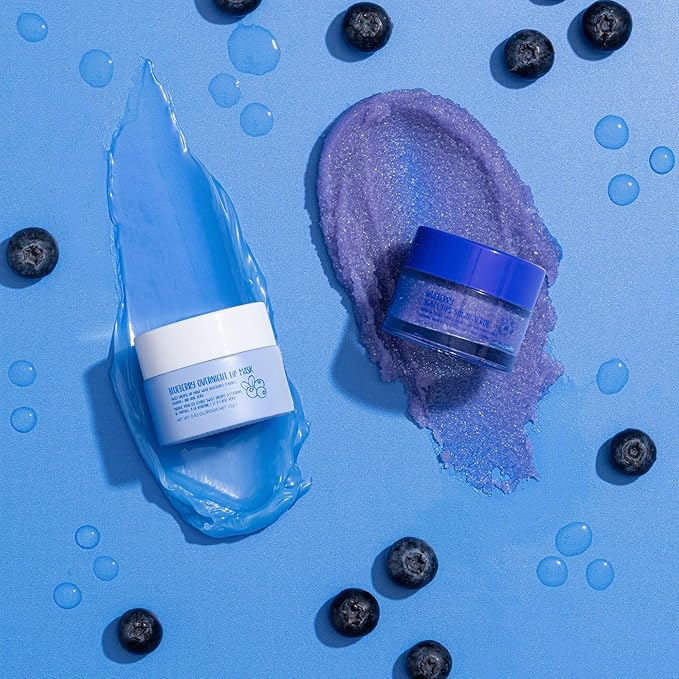 W7 Sweet Dreams Lip Scrub & Overnight Lip Mask Duo - 2Pcs Set - Blueberry Flavour - Exfoliate, Condition, Soothe & Hydrate-VivaGrace Women