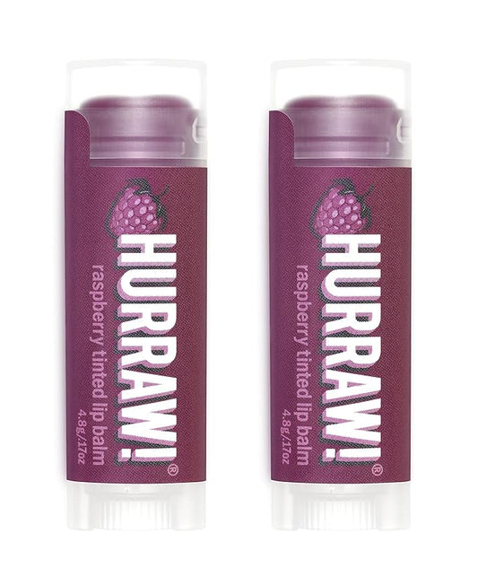 Hurraw! Raspberry Tinted Lip Balm, 2 Pack: (Sheer Berry Tint) Organic, Certified Vegan, Cruelty and Gluten Free. Non-GMO, 100% Natural Ingredients. Bee, Shea, Soy and Palm Free. Made in USA-VivaGrace Women