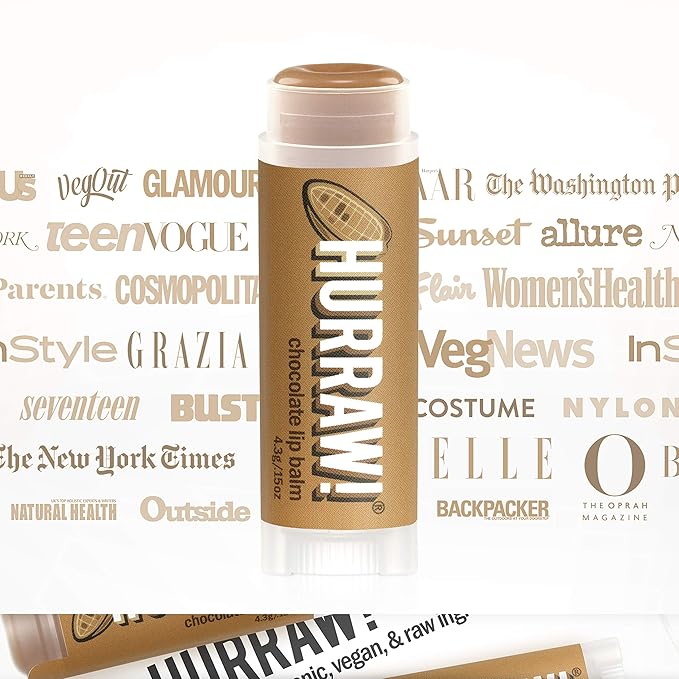 Hurraw! Chocolate Lip Balm, 3 Pack: Organic, Certified Vegan, Cruelty and Gluten Free. Non-GMO, 100% Natural Ingredients. Bee, Shea, Soy and Palm Free. Made in USA-VivaGrace Women
