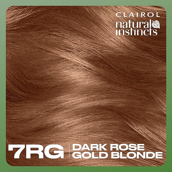 Clairol Natural Instincts Demi-Permanent Hair Dye, 7RG Dark Rose Gold Blonde Hair Color, Pack of 3-VivaGrace Women