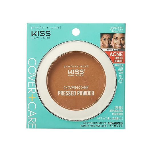 KISS Cover and Care Acne Control Pressed Powder Shine Free Face Light Weight Makeup Setting Powder - APP335 (Cappuccino)-VivaGrace Women