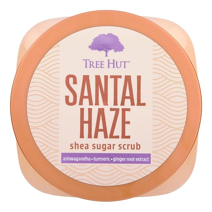 Tree Hut Santal Haze Shea Sugar Scrub | Exfoliating Body Scrub Removes Dead, Dry Skin for a Soft & Hydrated Feel | Nourishing Essential Body Care | 18 fl oz.-VivaGrace Women