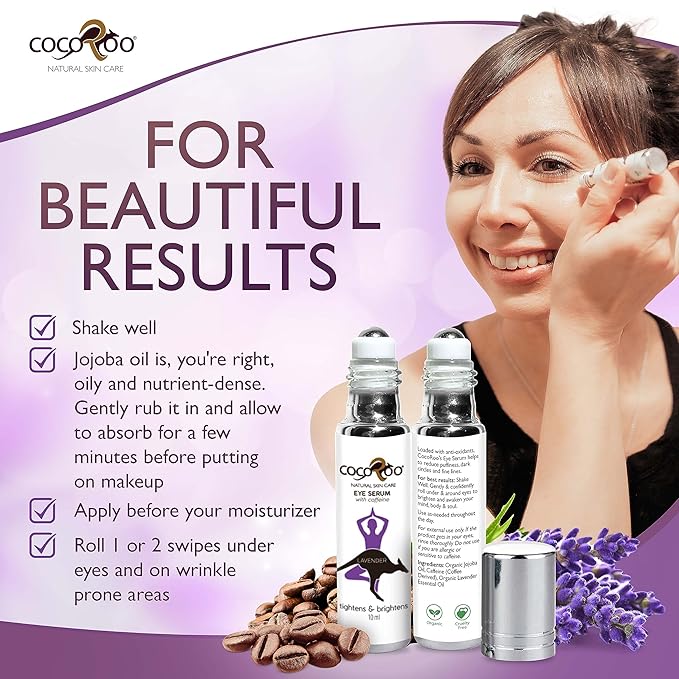 Caffeinated Eye Serum, Nutrient-Dense, 100% Pure, Natural & Vegan (Lavender)-VivaGrace Women