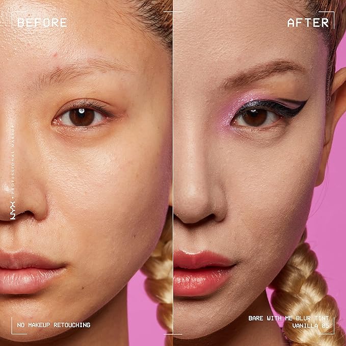 NYX PROFESSIONAL MAKEUP Bare With Me Blur Skin Tint Foundation Make Up with Matcha, Glycerin & Niacinamide - Vanilla-VivaGrace Women