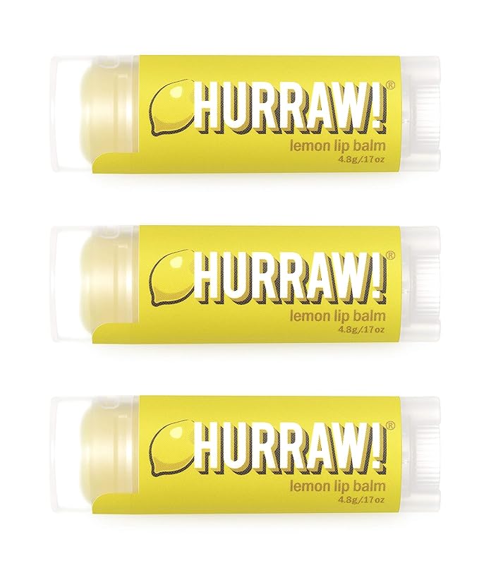 Hurraw! Lemon Lip Balm, 3 Pack: Organic, Certified Vegan, Cruelty and Gluten Free. Non-GMO, 100% Natural Ingredients. Bee, Shea, Soy and Palm Free. Made in USA-VivaGrace Women