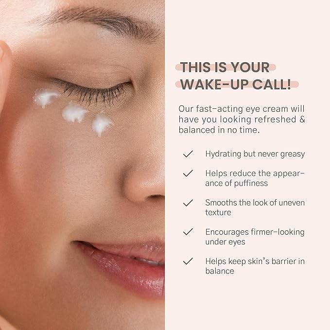 Karuna - Wake Up Eye Cream with Coffee Cherry & Tri-Peptides, Caffeine Eye Cream, Under Eye Brightener, Anti Aging Serum, Moisturizer for Puffiness, Boost Collagen for Fine Lines & Dark Circles, 15 ml-VivaGrace Women