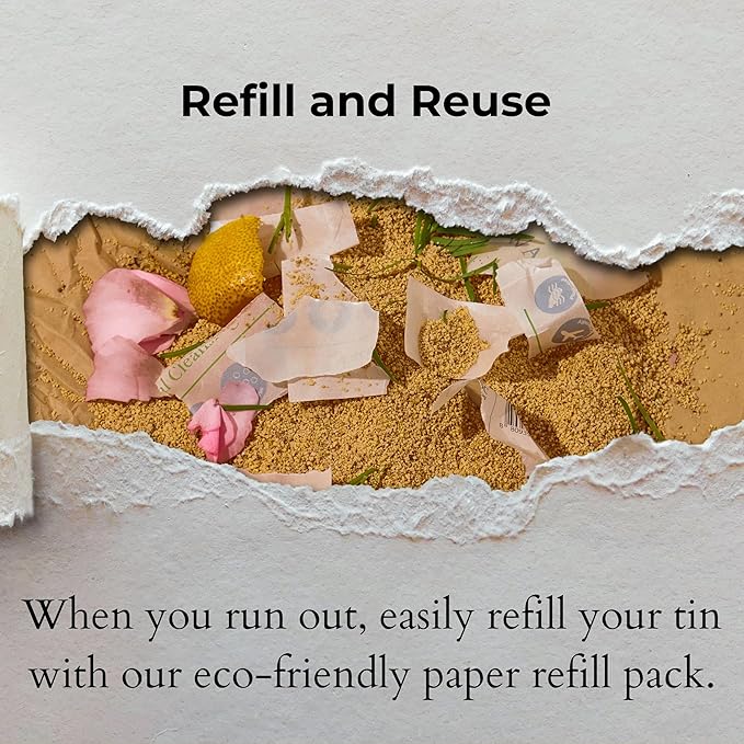 3-in-1 Solid Facial Cleanser, Exfoliator, and Wash-off Mask - Vegan, Cruelty-Free, Plastic-Free, Travel-Friendly, 1 Month Supply (60 Crushable Tablets) in Tin (Purifying Beans in Tin)-VivaGrace Women