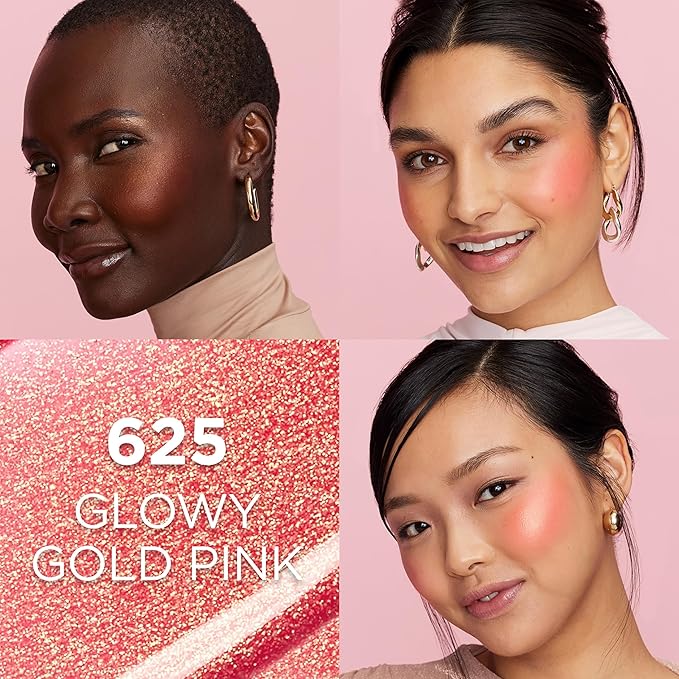L'Oreal Paris True Match Lumi Le Liquid Blush, Intense Lightweight Blush Formula With Liquid Pigments, Glowy Gold Pink, 0.33 Fl Oz-VivaGrace Women