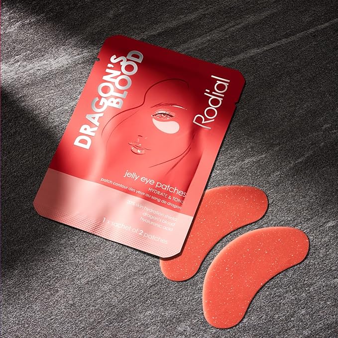 Rodial Dragon's Blood Jelly Eye Patches (4 Sachets), Elisticity and Firmness, Hyaluronic acid and Dragon's Blood for Plumping and Deep Hydration, Makeup Prep-VivaGrace Women