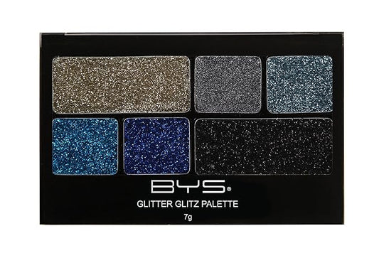 BYS Glitter Glitz Gel for Eyes and Face Eye 6 Shade Makeup Palette - Azure Blue-VivaGrace Women