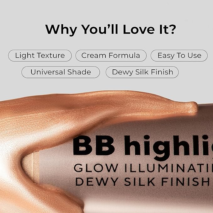 Lamel Dewy Cream BB Highlighter - Lightweight, Buildable and Luxuriously Glossy with Radiant, Natural-looking, Non-Greasy, Moisturizing, and Long-Lasting Formula for Flawless, Skin-Brightening - 402-VivaGrace Women