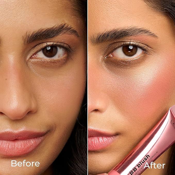 Lamel BB Blush Cheek Makeup - Lightweight and Long Lasting Liquid Blush - Blendable Cream Blush for Cheeks, Natural Finish Cream Contour - Pink Liquid Blush, 402 (Pink Blossom) -10ml/0,33fl.oz-VivaGrace Women