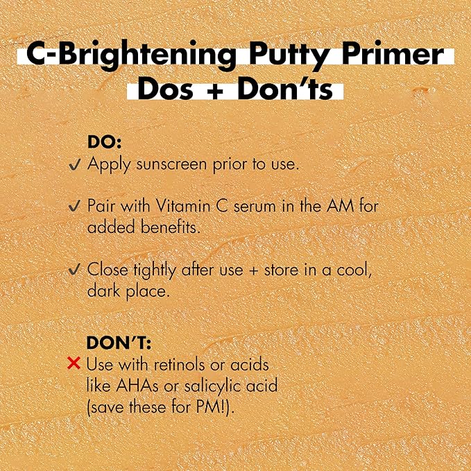 e.l.f. C-Brightening Putty Primer, Makeup Primer For Brightening & Evening Out Skin Tone, Enriched With Vitamin C, Universal Sheer (Packaging May Vary)-VivaGrace Women