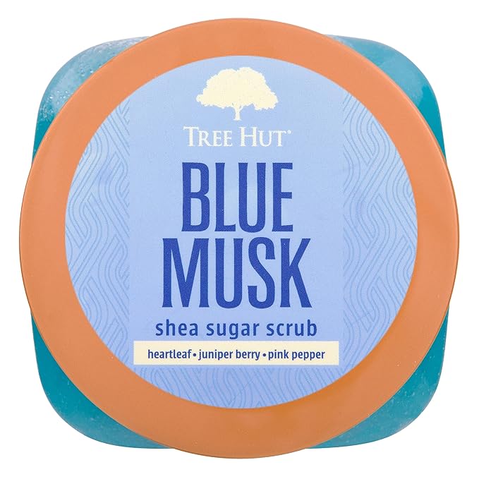 Tree Hut Blue Musk Shea Sugar Scrub | Exfoliating Body Scrub Removes Dead, Dry Skin for a Soft & Hydrated Feel | Nourishing Essential Body Care | 18 fl oz.-VivaGrace Women