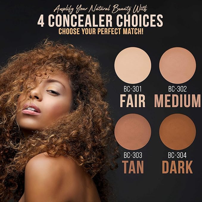 Belloccio High Definition Fair Shade Makeup Concealer 5 gram Jar - Conceal Imperfections, Hide Blemishes, Dark Under Eye Circles, Cosmetic Cream - Use Under Airbrush Foundation-VivaGrace Women