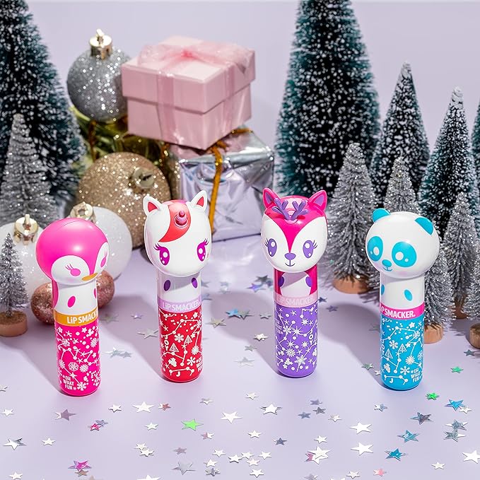 Lip Smacker Lippy Pals Unicorn Holiday, Flavored Moisturizing & Smoothing Soft Shine Lip Balm, Hydrating & Protecting Fun Tasty Flavors, Cruelty-Free & Vegan - Cotton Candy Dream-VivaGrace Women