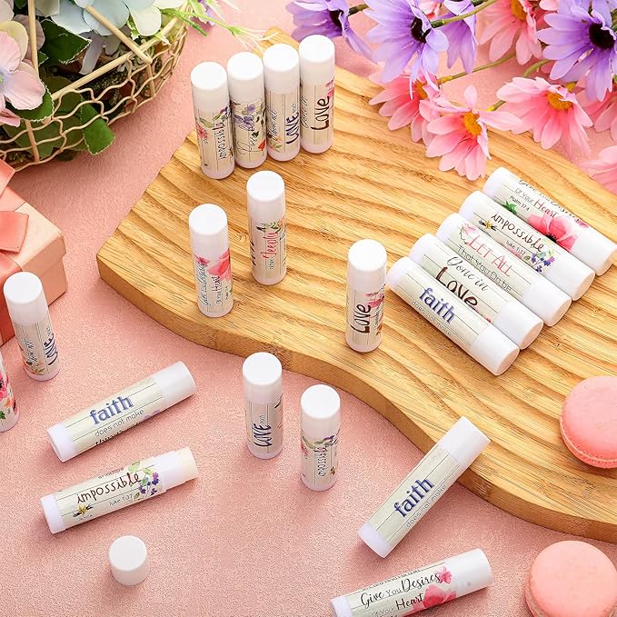 50 Pcs Bible Verse Lip Balm Bulk Christian Gifts for Women Faith Religious Moisturizing Lip Balm with Scripture Inspirational Lip Care Product for Friend Teacher Worker Employee-VivaGrace Women