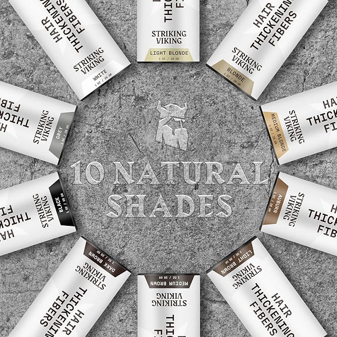 Striking Viking Hair Fibers for Thinning Hair - Building Fibers (Light Blonde) 28g - Naturally Derived Formula - Long Lasting Powder for Undetectable, Thicker Looking Results for Men & Women-VivaGrace Women