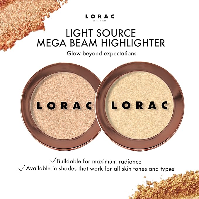 LORAC Light Source Mega Beam Highlighter | Highlighter Makeup Powder | Shimmer Highlighter | Celestial-VivaGrace Women