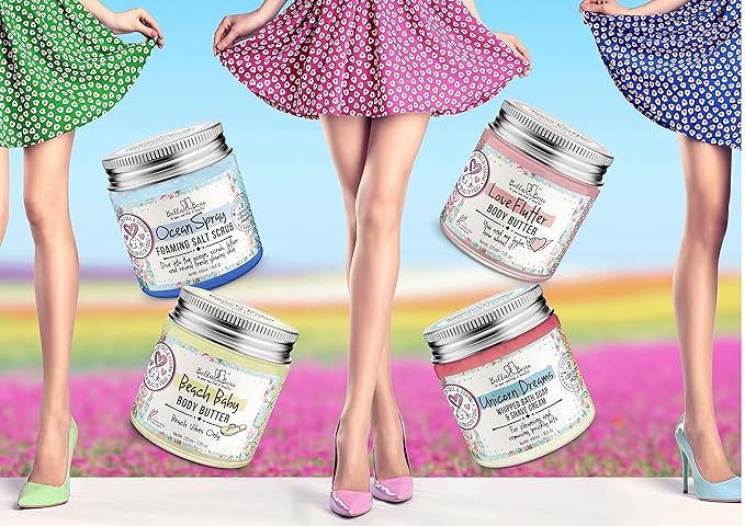 Bella and Bear Love Flutter Body Butter, Hydrating Formula, Soften & Prevent Scars, Stretch Mark Cream, 6.7oz-VivaGrace Women