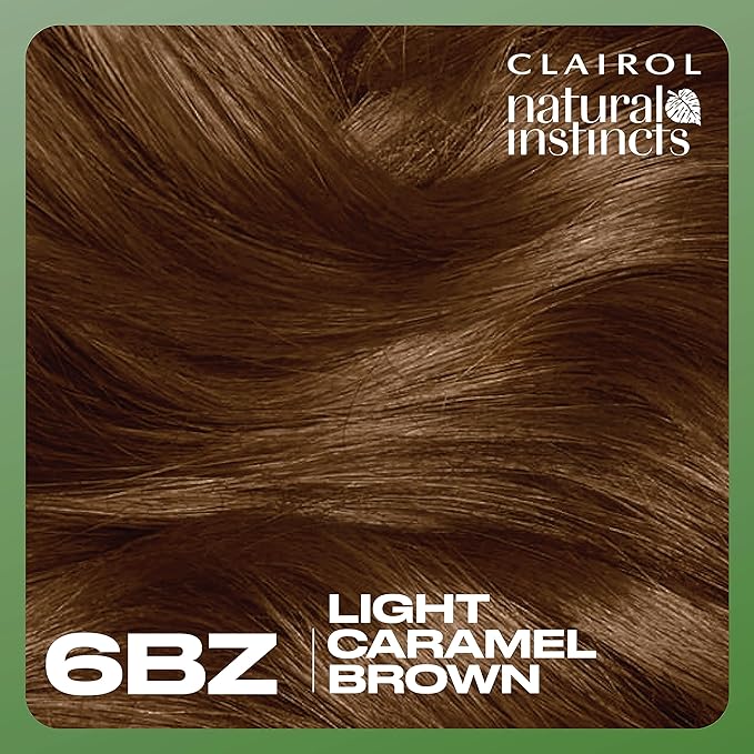 Clairol Natural Instincts Demi-Permanent Hair Dye, 6BZ Light Caramel Brown Hair Color, Pack of 1-VivaGrace Women