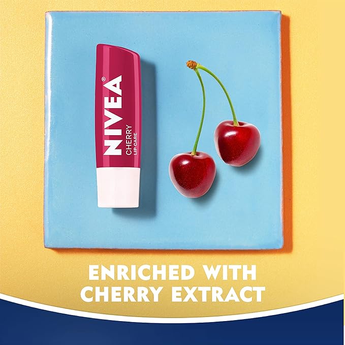 NIVEA Cherry Lip Care - Tinted Lip Balm for Beautiful, Soft Lips - Pack of 4-VivaGrace Women