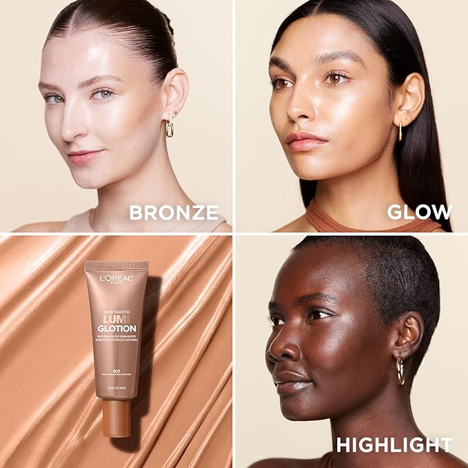 L'Oreal Paris Makeup True Match Lumi Glotion, Natural Glow Enhancer, Illuminator Highlighter, Bronzing Drops For a Sun-Kissed Glow, 903 Medium-VivaGrace Women