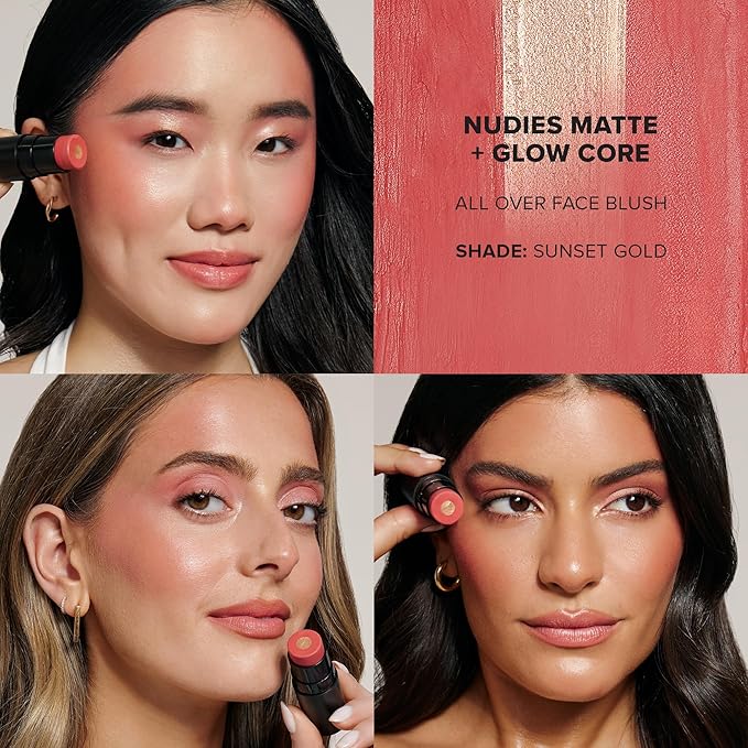 Nudies Matte + Glow Core All Over Face Blush Color - Sunset Gold-VivaGrace Women