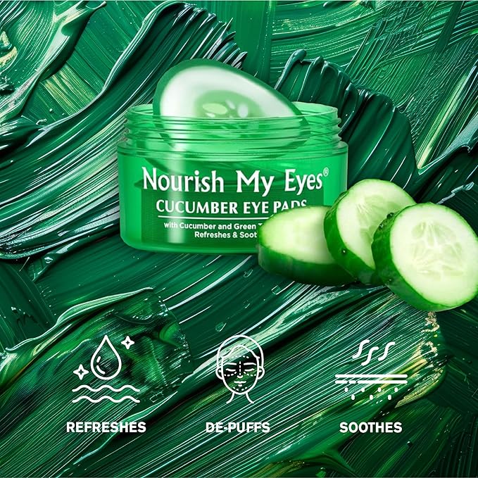 Fran Wilson NOURISH MY EYES Cucumber and Green Tea Pads - 36 Pads each (PACK OF 6) At-Home Spa Treatment to refresh and decrease puffiness under the eyes-VivaGrace Women