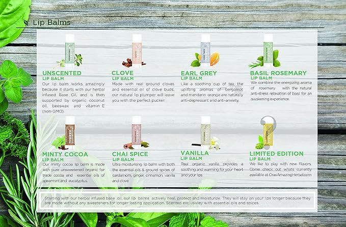 Unscented Lip Balm, Herbal Lip Balm, Healing Lip Balm, Balm for Perioral Dermatitis, Very Dry Lips, Natural Fragrance Free Beeswax Lip Balm (Unscented Pack of 3)-VivaGrace Women