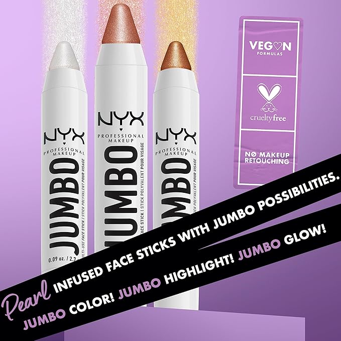 NYX PROFESSIONAL MAKEUP, Jumbo Multi-Use Face Highlighter Stick - Coconut Cake-VivaGrace Women