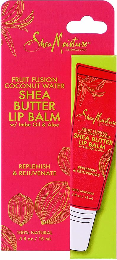 Shea Moisture Fruit Fusion Coconut Water Butter Lip Balm Care for Unisex, 0.5 Ounce-VivaGrace Women