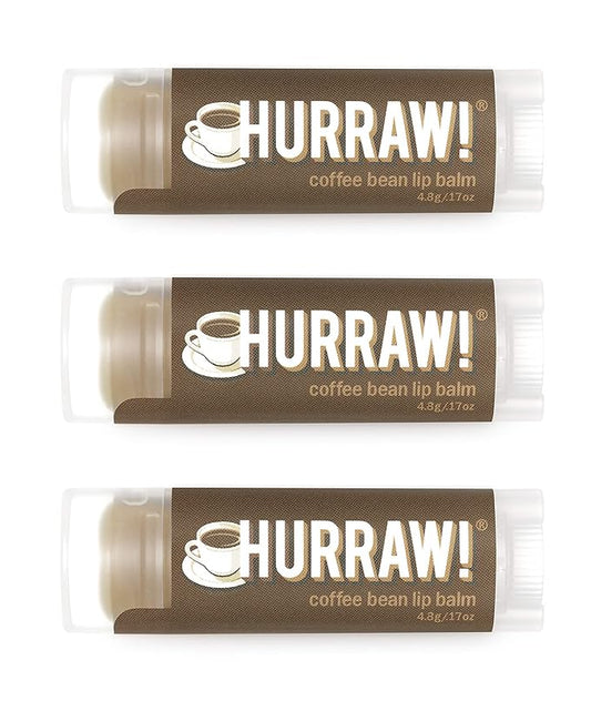 Hurraw! Coffee Bean Lip Balm, 3 Pack: Organic, Certified Vegan, Cruelty and Gluten Free. Non-GMO, 100% Natural Ingredients. Bee, Shea, Soy and Palm Free. Made in USA-VivaGrace Women