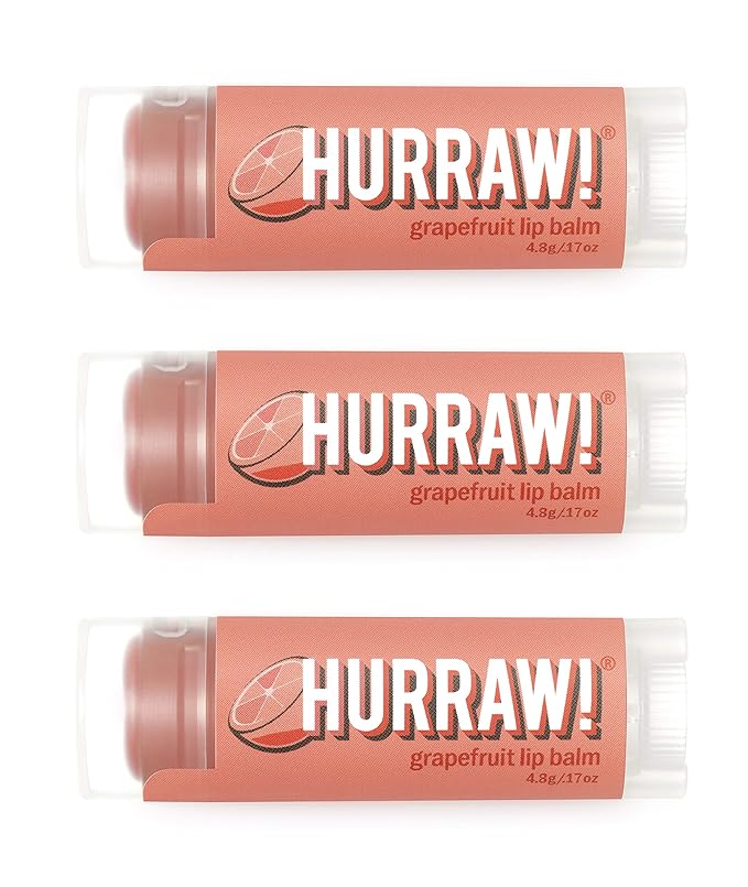 Hurraw! Grapefruit Lip Balm, 3 Pack: Organic, Certified Vegan, Cruelty and Gluten Free. Non-GMO, 100% Natural Ingredients. Bee, Shea, Soy and Palm Free. Made in USA-VivaGrace Women