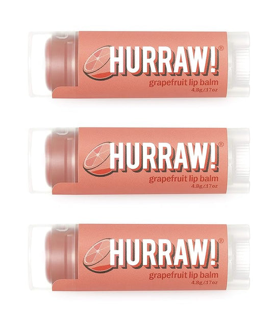 Hurraw! Grapefruit Lip Balm, 3 Pack: Organic, Certified Vegan, Cruelty and Gluten Free. Non-GMO, 100% Natural Ingredients. Bee, Shea, Soy and Palm Free. Made in USA-VivaGrace Women