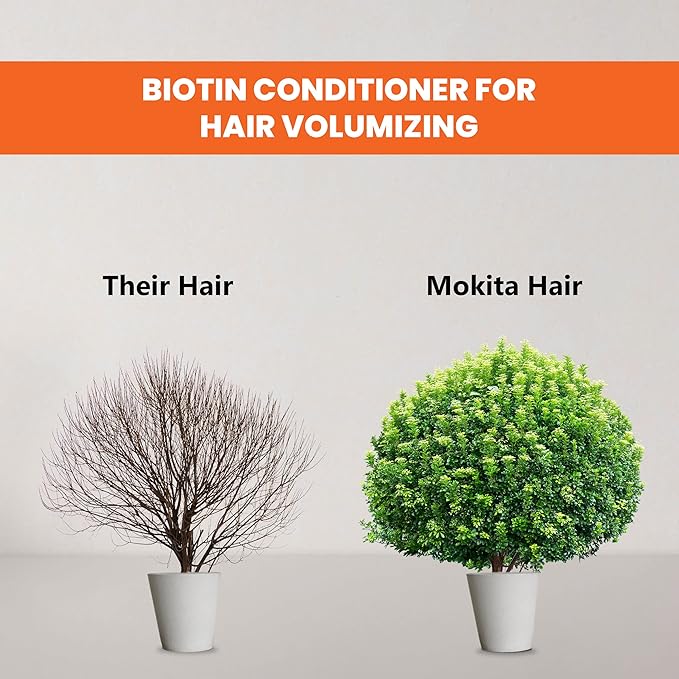 Conditioner with Biotin, ProVitamin B5 and Amino Acids for Repair Treatment and Deep Moisturizing for All Hair Types - Detangle, Protect and Support New Hair Growth - 8.5 Ounces-VivaGrace Women