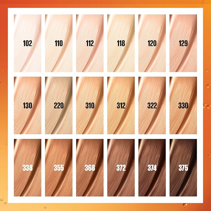 Maybelline Super Stay Up to 24HR Skin Tint, Radiant Light-to-Medium Coverage Foundation, Makeup Infused With Vitamin C, 338, 1 Count-VivaGrace Women