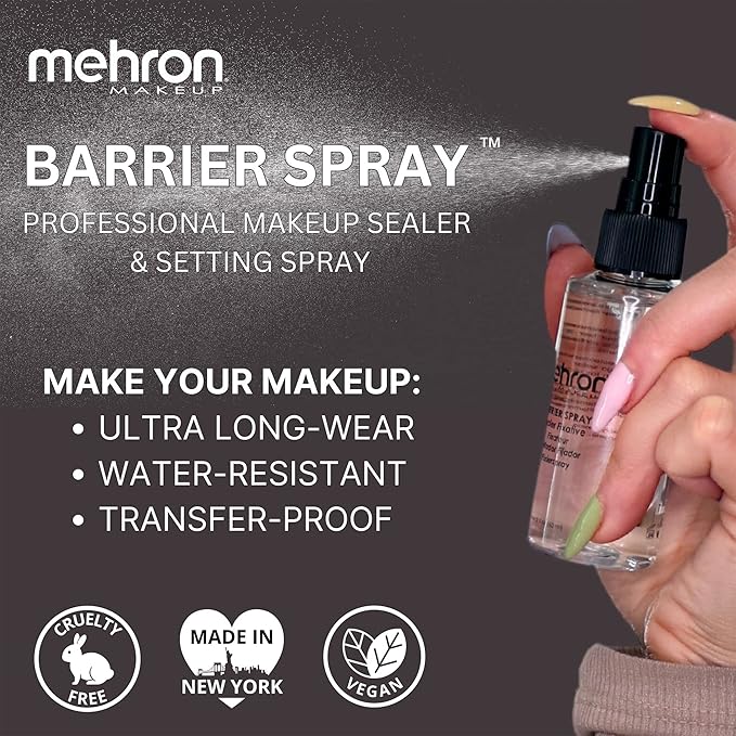 Mehron Makeup Barrier Spray | Setting Spray for Makeup | Makeup Setting Spray for Face 9 fl oz (266 ml)-VivaGrace Women